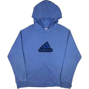 Adidas Felt Logo Hooded Sweatshirt Blue