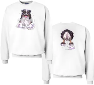 Australian Shepherd  Black Tri - Coming and Going - Sweatshirt (Double Sided)