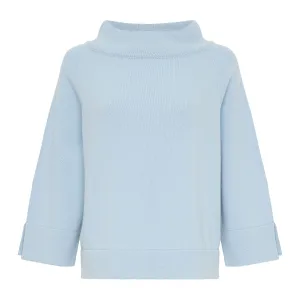 Classic Couture Petite Scottish Cashmere Sweater - Heathered Blue