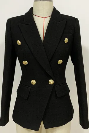 Double Breasted Lapel Collar Midi Coat