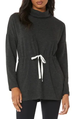 Funnel Neck Tie Waist Tunic