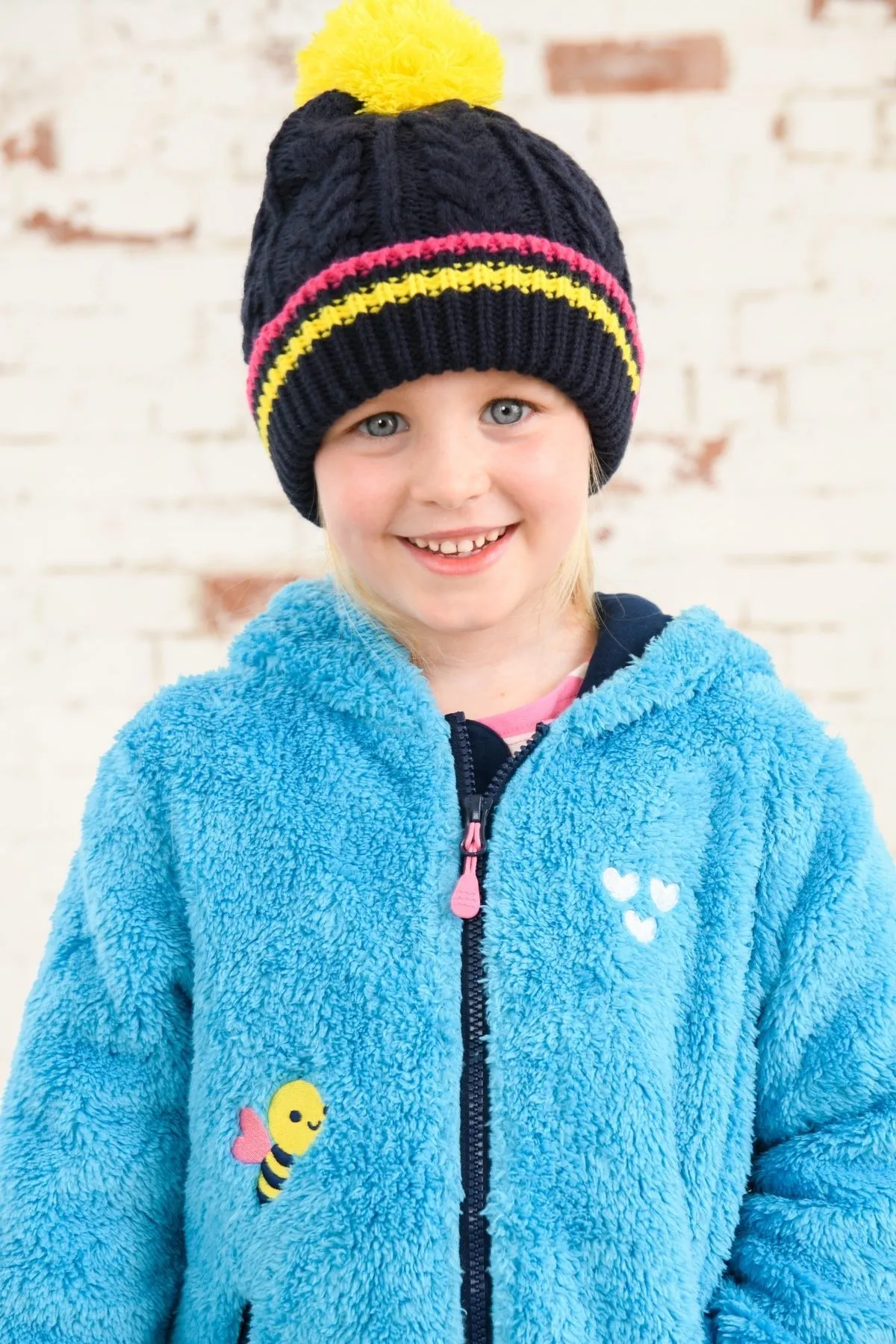 Gracie Sherpa Fleece - Bright Teal Bee