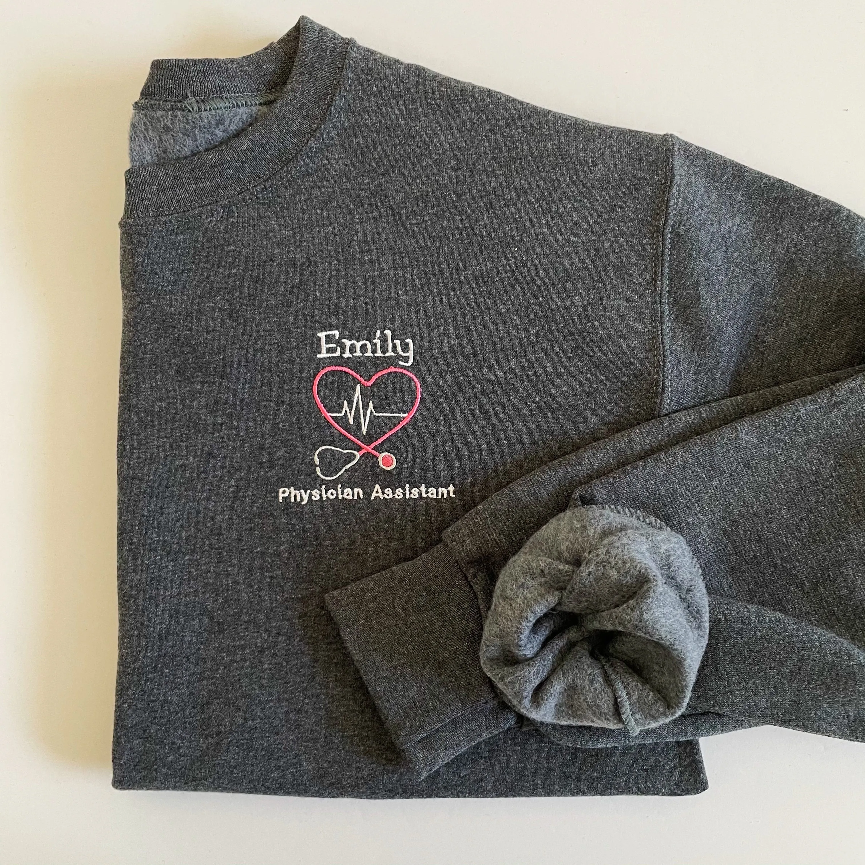 Heart Stethoscope With Heartbeat Crewneck Sweatshirts