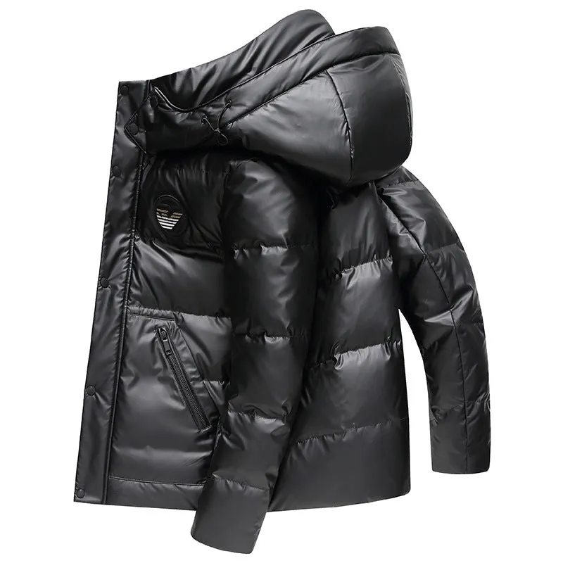 Men's Premium Thick Hooded Down Jacket With Scarf