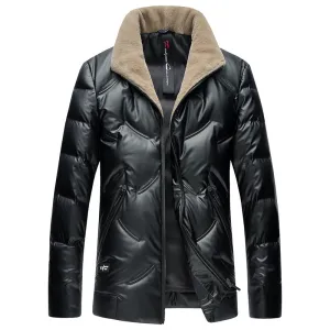 Men's Warm Lightweight Fur Collar Down Jacket