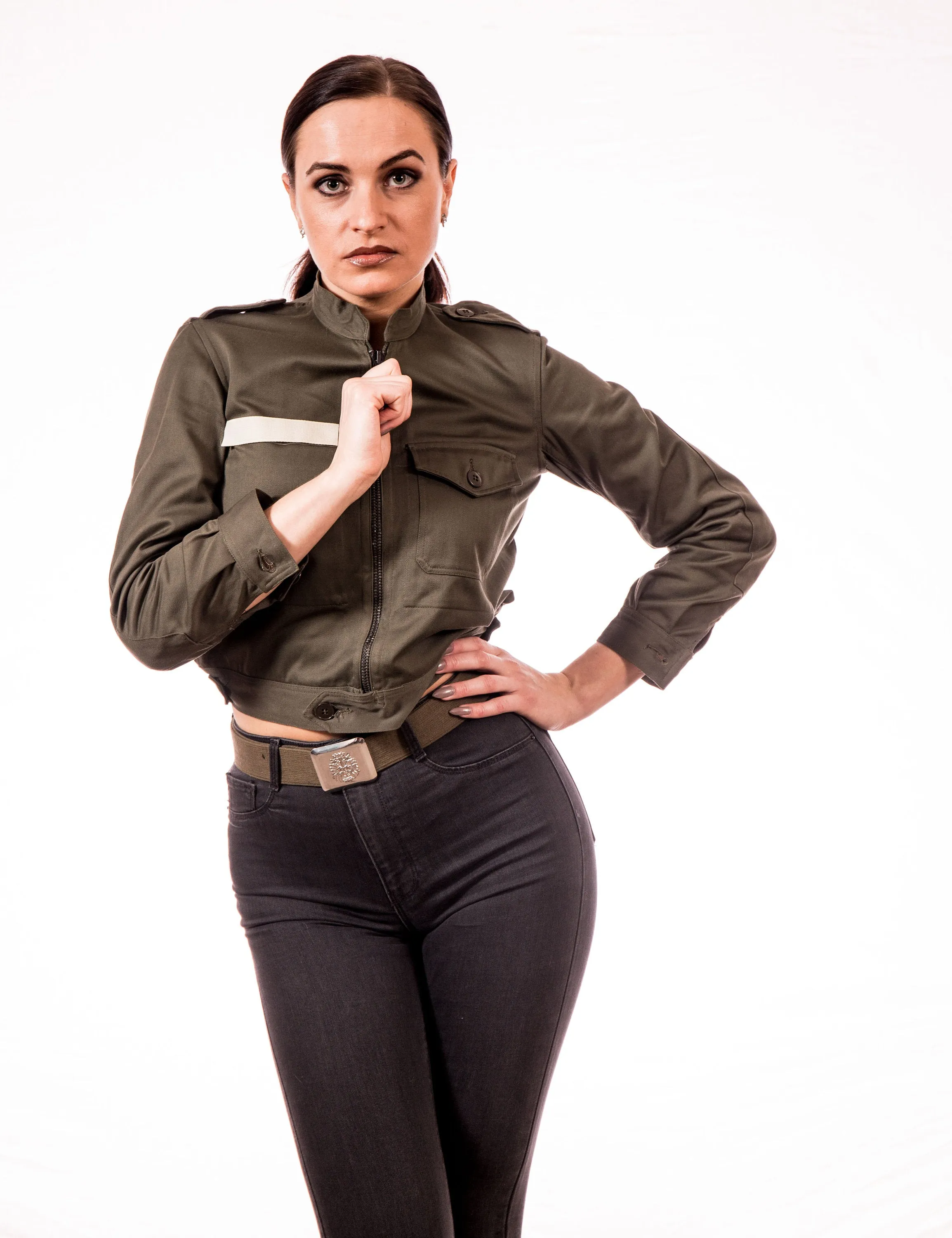 Olive Drab Green Air Force Aviator Bomber Jacket