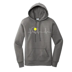 Pickleball Heartbeat EKG | Women’s Fitted Hoodie Pickleball Sweatshirt | 50% Cotton 50% Poly Fleece