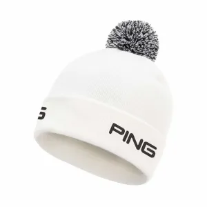 Ping Cresting Knit Bobble Golf Hat - White