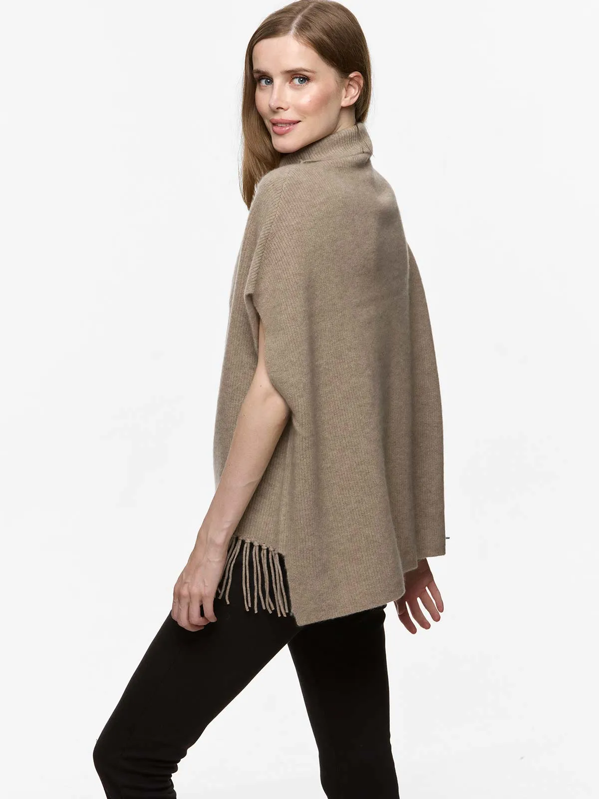 Taupe Oversized Cashmere Vest