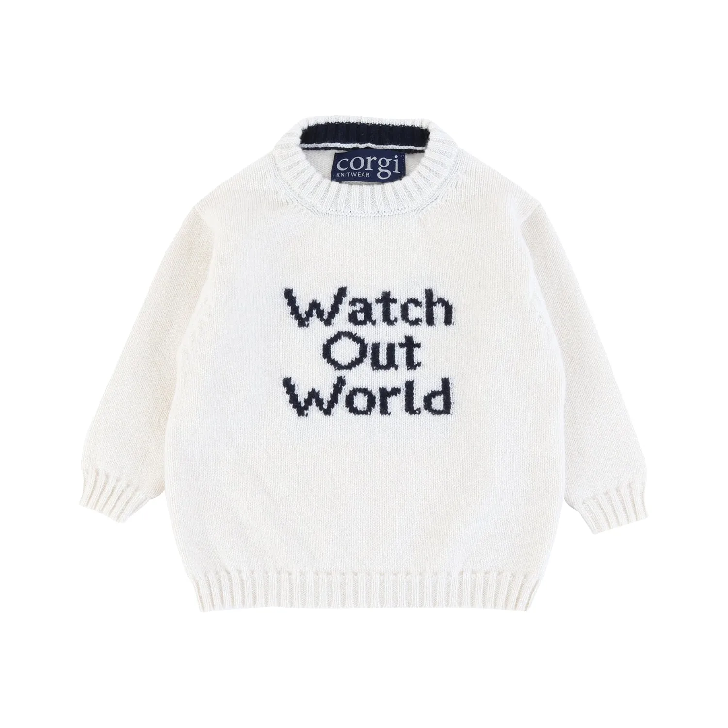 'Watch Out World' Baby Cashmere Sweater